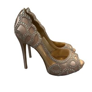 Badgley Mischka Witney Embellished Peep Toe Pump